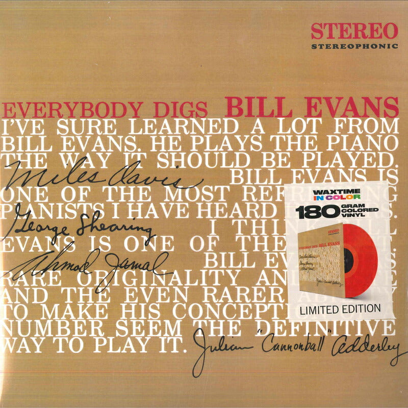 Bill Evans Everybody Digs LP WaxTime In Color 950656 Vinyl M, no obi