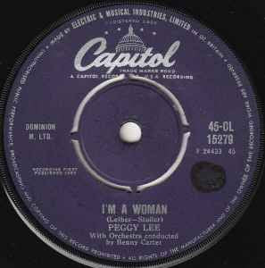 Peggy Lee I'm A Woman 7" Vinyl Record Capitol VG No Cover