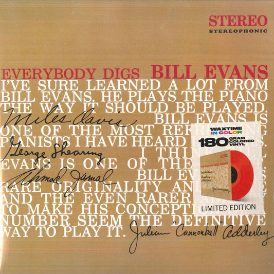 Bill Evans Everybody Digs LP WaxTime In Color 950656 Vinyl M, no obi