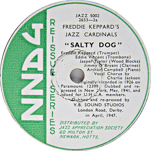 Freddie Handpards Jazz Cardinal 78rpm SP Salty Dog Stock Yards Used
