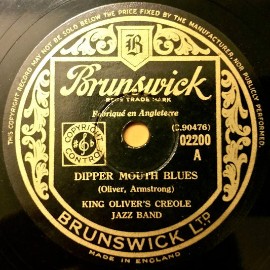 King Oliver's Creole Jazz Band 78RPM Dipper Mouth Blues / Canal Street VG Record
