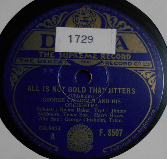 George Chisholm His Orchestra 78rpm Decca F8507 Jazz Used
