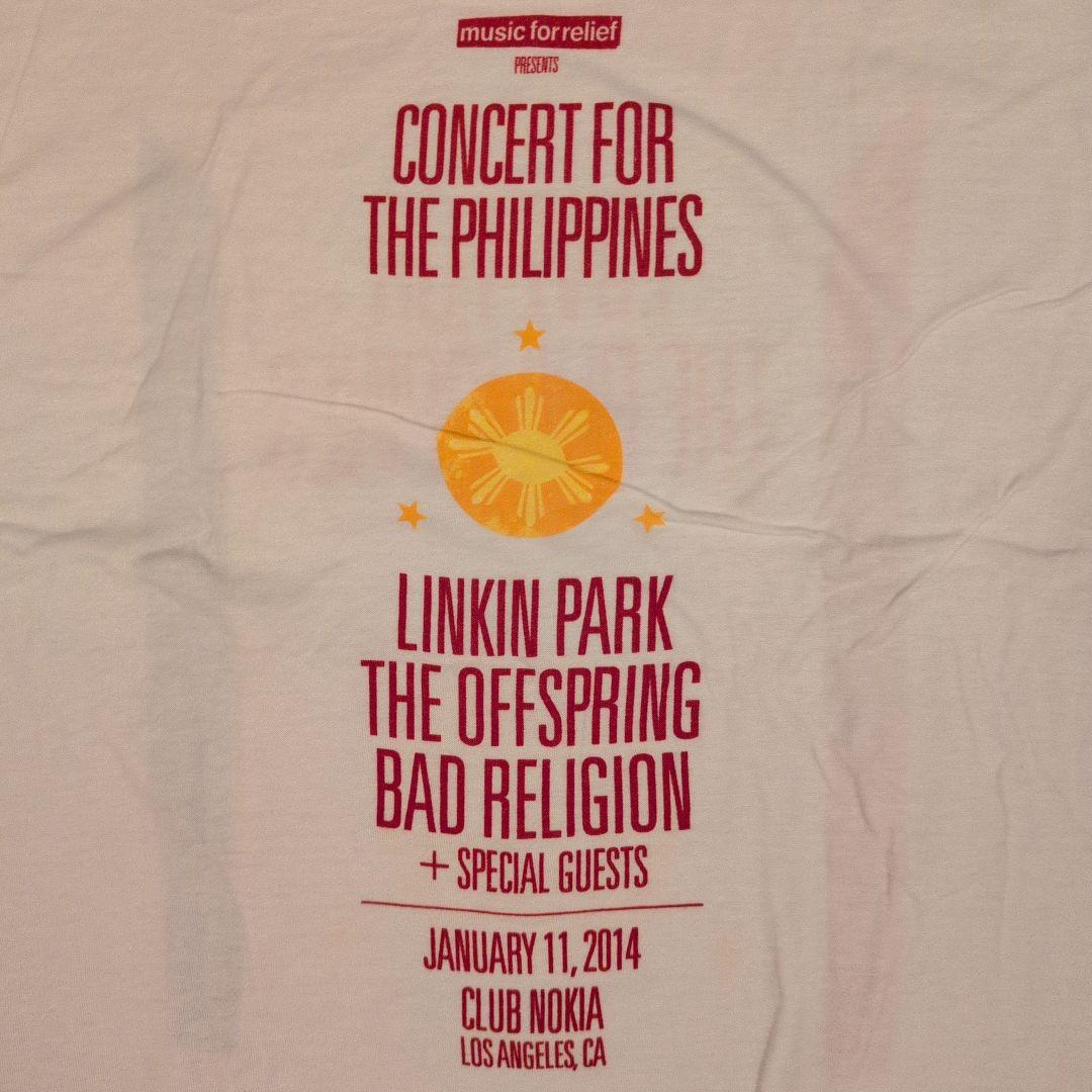 Linkin Park Offspring Band T-Shirt XL White Charity 2014 Philippines Concert