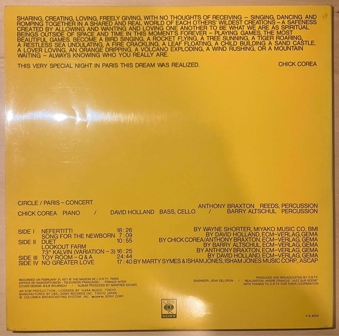 Circle Paris Live 2LP Vinyl Record Avant-Garde Jazz Used